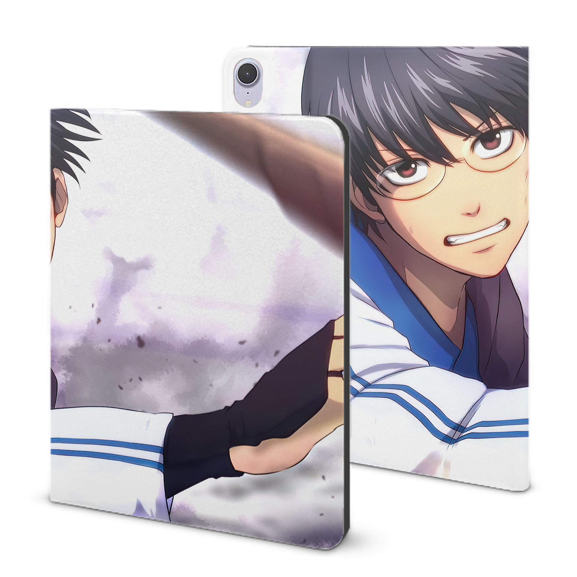 ぎんたま 坂田銀時（さかたぎんとき） 神楽 志村新八（しむら しんぱち） GINTAMA Sakata Gintoki Kagura Shimura Shinpachi IPad ケース ブック型 PUレザー TPU 耐衝撃 軽量 薄型 ペン収納なし 全面保護 IPad 各モデル対応